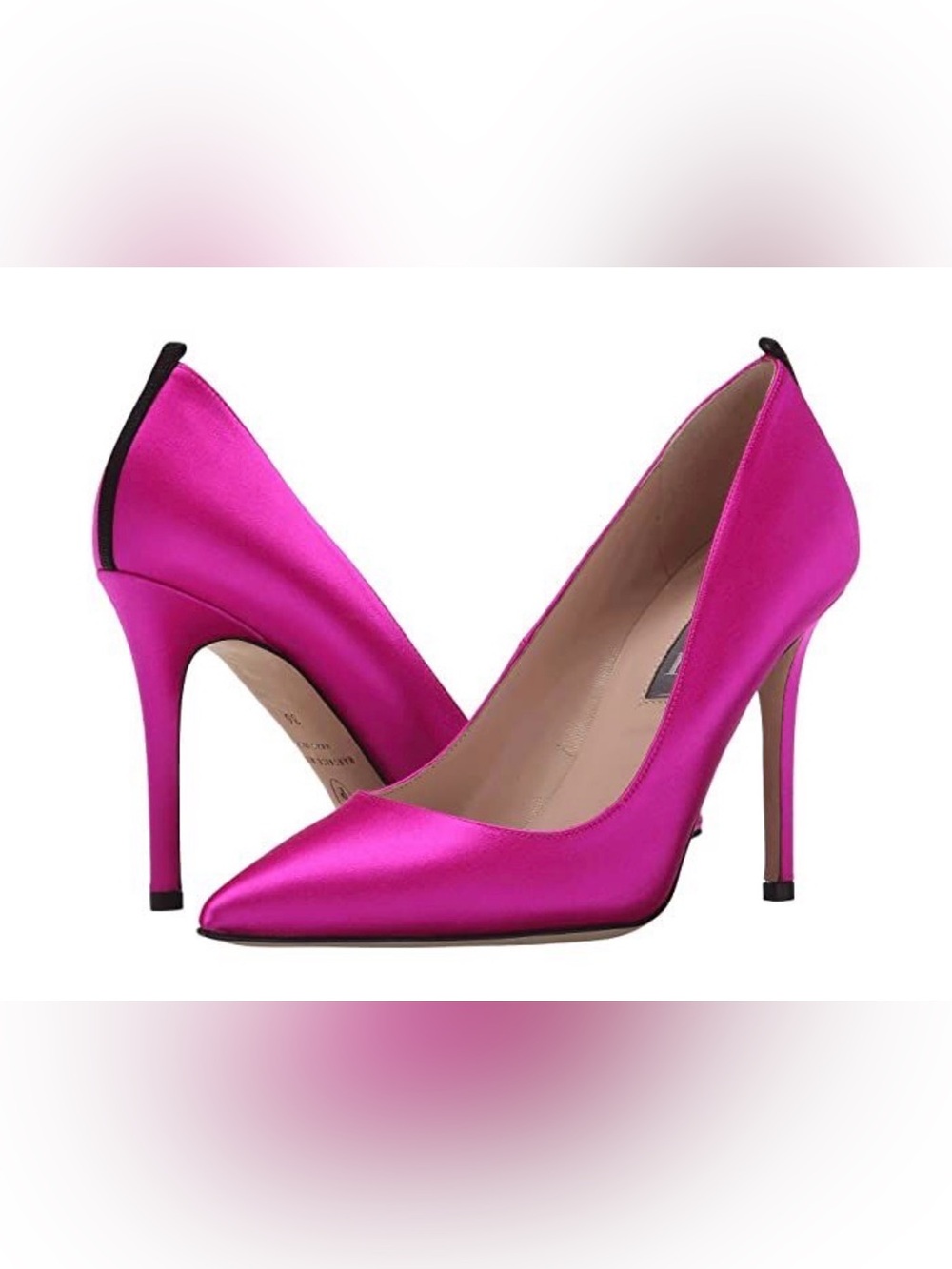 NEW SJP Sarah Jessica Parker Hot Pink Magenta  Pointed Toe Stiletto Heels 37.5